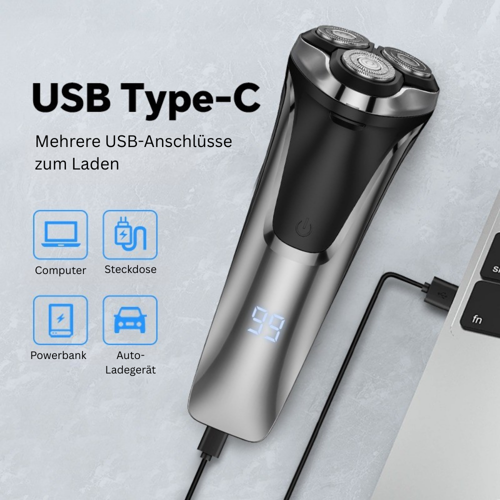 Herrenrasierer X1 Ultra – Hochpräzise 4D-Scherköpfe und integrierter Trimmer für eine gründliche und komfortable Rasur