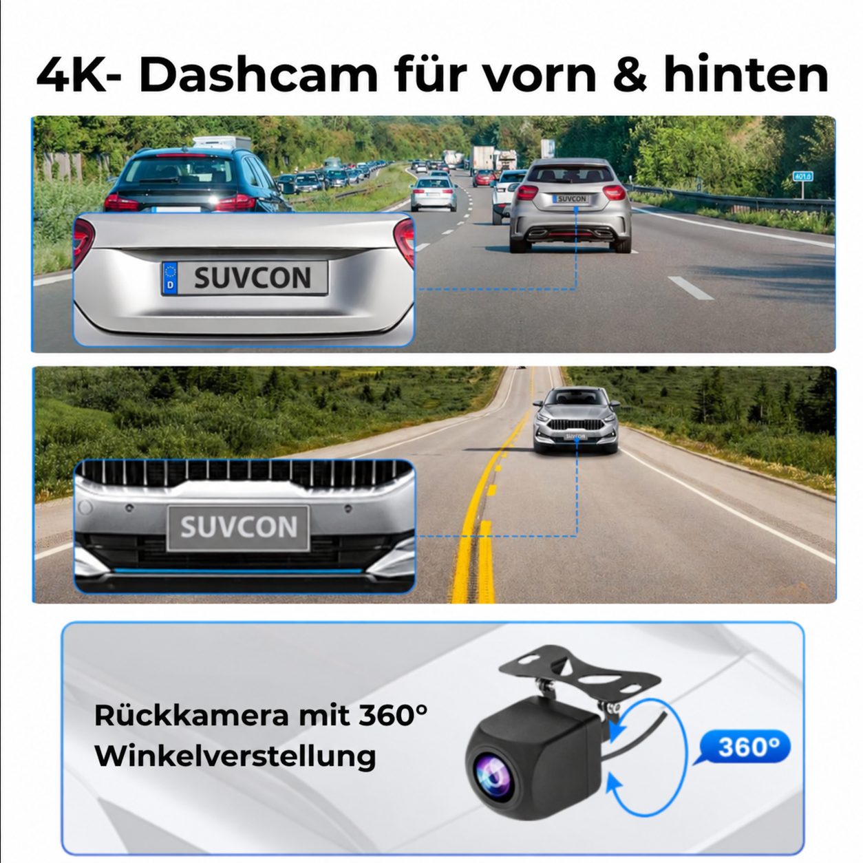 Dashcam 4K avec écran de 3,9 pouces de Heimwert