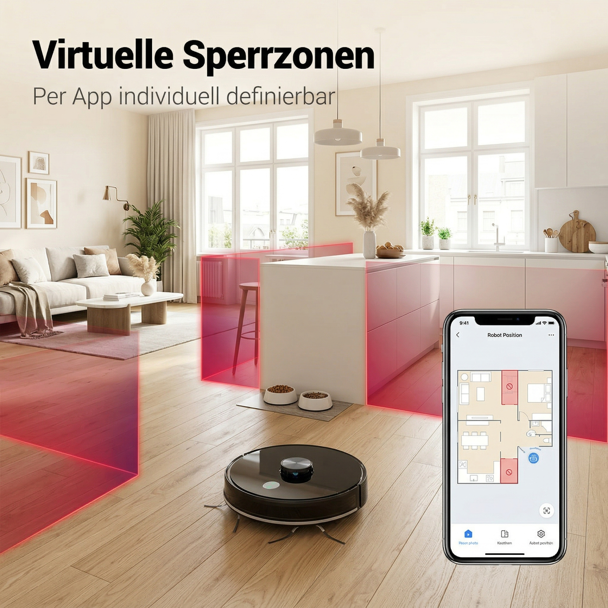 Saugroboter Heimwert K8 SmartClean – Automatische Reinigung mit Wischfunktion und App-Steuerung